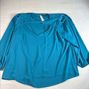 Torrid Teal‎ V-Neck Blouse